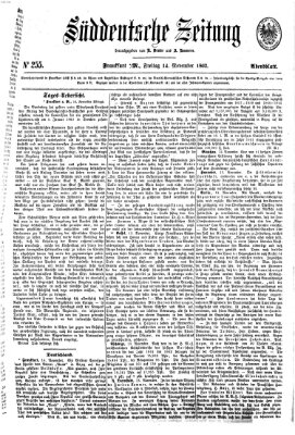 Süddeutsche Zeitung. Morgenblatt (Süddeutsche Zeitung) Freitag 14. November 1862