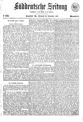 Süddeutsche Zeitung. Morgenblatt (Süddeutsche Zeitung) Mittwoch 19. November 1862