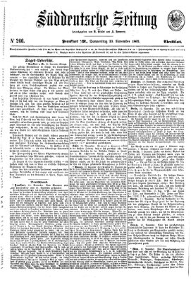 Süddeutsche Zeitung. Morgenblatt (Süddeutsche Zeitung) Donnerstag 20. November 1862