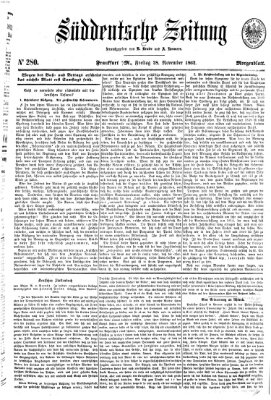 Süddeutsche Zeitung. Morgenblatt (Süddeutsche Zeitung) Freitag 28. November 1862