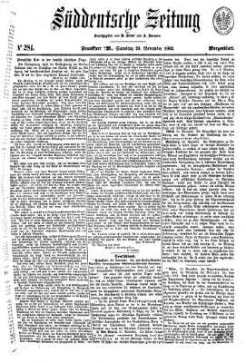 Süddeutsche Zeitung. Morgenblatt (Süddeutsche Zeitung) Samstag 29. November 1862