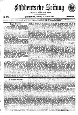 Süddeutsche Zeitung. Morgenblatt (Süddeutsche Zeitung) Dienstag 2. Dezember 1862