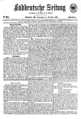 Süddeutsche Zeitung. Morgenblatt (Süddeutsche Zeitung) Donnerstag 11. Dezember 1862