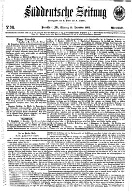 Süddeutsche Zeitung. Morgenblatt (Süddeutsche Zeitung) Montag 15. Dezember 1862