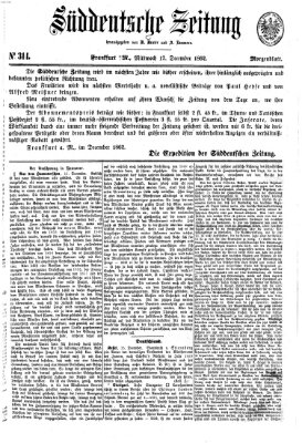 Süddeutsche Zeitung. Morgenblatt (Süddeutsche Zeitung) Mittwoch 17. Dezember 1862