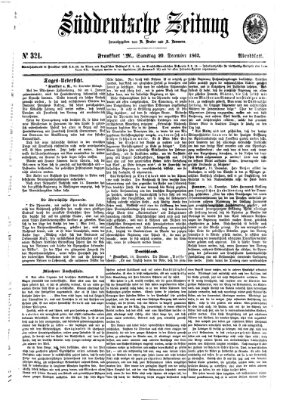 Süddeutsche Zeitung. Morgenblatt (Süddeutsche Zeitung) Samstag 20. Dezember 1862