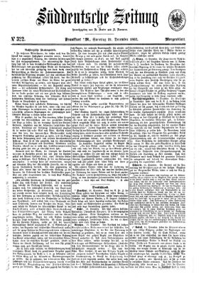 Süddeutsche Zeitung. Morgenblatt (Süddeutsche Zeitung) Sonntag 21. Dezember 1862