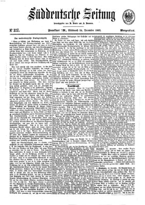 Süddeutsche Zeitung. Morgenblatt (Süddeutsche Zeitung) Mittwoch 24. Dezember 1862