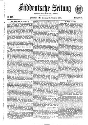 Süddeutsche Zeitung. Morgenblatt (Süddeutsche Zeitung) Sonntag 28. Dezember 1862