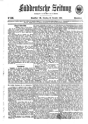 Süddeutsche Zeitung. Morgenblatt (Süddeutsche Zeitung) Dienstag 30. Dezember 1862