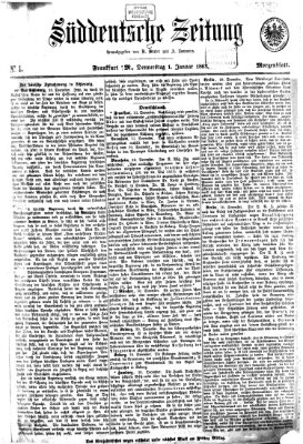 Süddeutsche Zeitung. Morgenblatt (Süddeutsche Zeitung) Donnerstag 1. Januar 1863