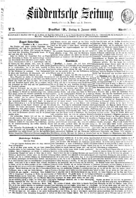 Süddeutsche Zeitung. Morgenblatt (Süddeutsche Zeitung) Freitag 2. Januar 1863