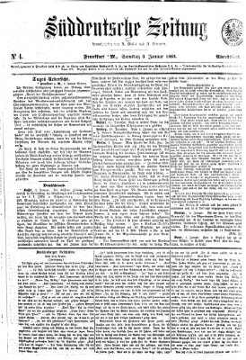 Süddeutsche Zeitung. Morgenblatt (Süddeutsche Zeitung) Samstag 3. Januar 1863