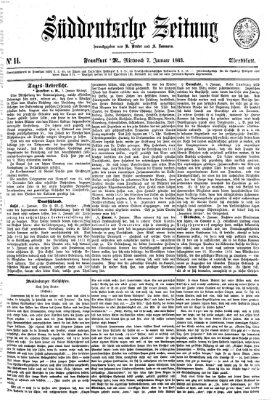 Süddeutsche Zeitung. Morgenblatt (Süddeutsche Zeitung) Mittwoch 7. Januar 1863