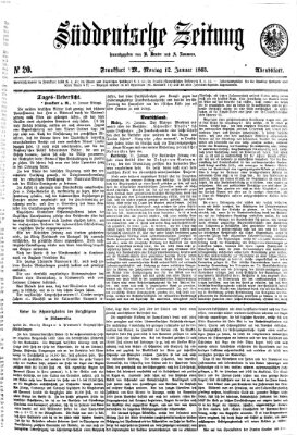 Süddeutsche Zeitung. Morgenblatt (Süddeutsche Zeitung) Montag 12. Januar 1863