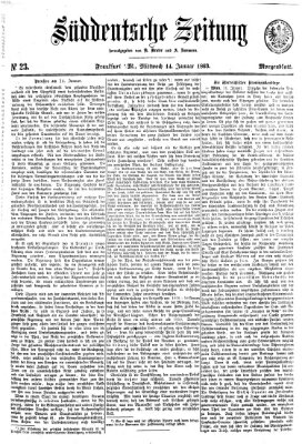 Süddeutsche Zeitung. Morgenblatt (Süddeutsche Zeitung) Mittwoch 14. Januar 1863