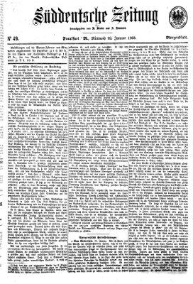 Süddeutsche Zeitung. Morgenblatt (Süddeutsche Zeitung) Mittwoch 28. Januar 1863