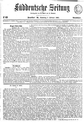 Süddeutsche Zeitung. Morgenblatt (Süddeutsche Zeitung) Samstag 7. Februar 1863