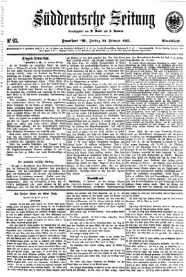 Süddeutsche Zeitung. Morgenblatt (Süddeutsche Zeitung) Freitag 20. Februar 1863