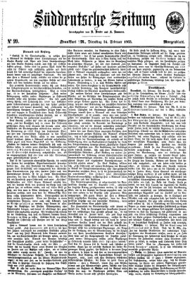 Süddeutsche Zeitung. Morgenblatt (Süddeutsche Zeitung) Dienstag 24. Februar 1863