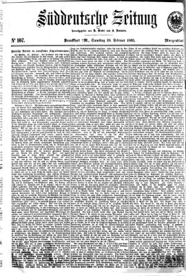 Süddeutsche Zeitung. Morgenblatt (Süddeutsche Zeitung) Samstag 28. Februar 1863