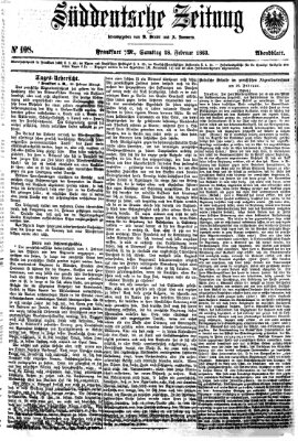 Süddeutsche Zeitung. Morgenblatt (Süddeutsche Zeitung) Samstag 28. Februar 1863