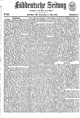 Süddeutsche Zeitung. Morgenblatt (Süddeutsche Zeitung) Donnerstag 19. März 1863