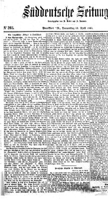 Süddeutsche Zeitung. Morgenblatt (Süddeutsche Zeitung) Donnerstag 23. April 1863