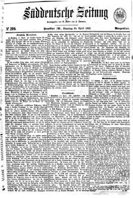 Süddeutsche Zeitung. Morgenblatt (Süddeutsche Zeitung) Sonntag 26. April 1863