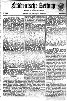 Süddeutsche Zeitung. Morgenblatt (Süddeutsche Zeitung) Montag 27. April 1863