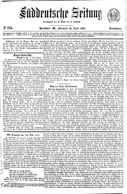 Süddeutsche Zeitung. Morgenblatt (Süddeutsche Zeitung) Mittwoch 29. April 1863