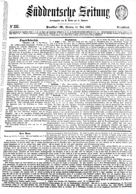 Süddeutsche Zeitung. Morgenblatt (Süddeutsche Zeitung) Montag 11. Mai 1863