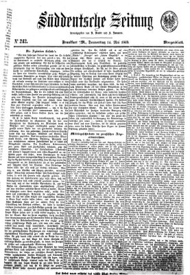 Süddeutsche Zeitung. Morgenblatt (Süddeutsche Zeitung) Donnerstag 14. Mai 1863