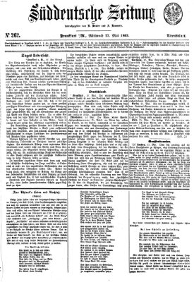 Süddeutsche Zeitung. Morgenblatt (Süddeutsche Zeitung) Mittwoch 27. Mai 1863