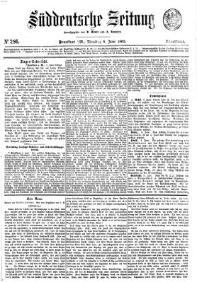 Süddeutsche Zeitung. Morgenblatt (Süddeutsche Zeitung) Dienstag 9. Juni 1863