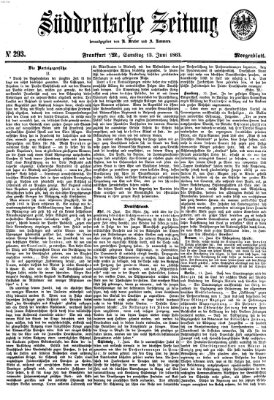 Süddeutsche Zeitung. Morgenblatt (Süddeutsche Zeitung) Samstag 13. Juni 1863