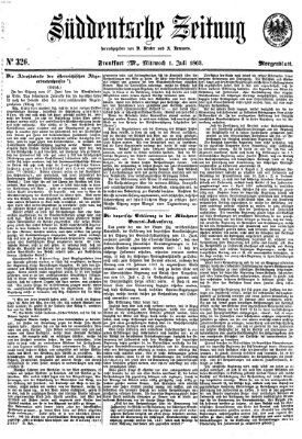 Süddeutsche Zeitung. Morgenblatt (Süddeutsche Zeitung) Mittwoch 1. Juli 1863