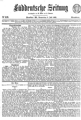 Süddeutsche Zeitung. Morgenblatt (Süddeutsche Zeitung) Donnerstag 2. Juli 1863