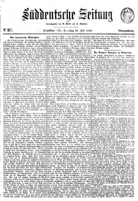 Süddeutsche Zeitung. Morgenblatt (Süddeutsche Zeitung) Samstag 25. Juli 1863