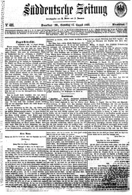 Süddeutsche Zeitung. Morgenblatt (Süddeutsche Zeitung) Samstag 15. August 1863