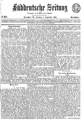 Süddeutsche Zeitung. Morgenblatt (Süddeutsche Zeitung) Dienstag 1. September 1863