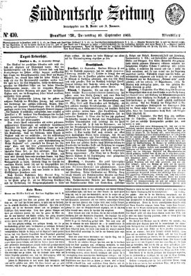 Süddeutsche Zeitung. Morgenblatt (Süddeutsche Zeitung) Donnerstag 10. September 1863