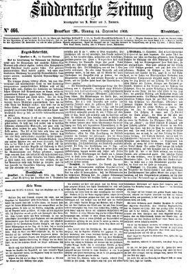 Süddeutsche Zeitung. Morgenblatt (Süddeutsche Zeitung) Montag 14. September 1863