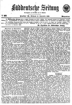 Süddeutsche Zeitung. Morgenblatt (Süddeutsche Zeitung) Mittwoch 16. September 1863