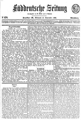 Süddeutsche Zeitung. Morgenblatt (Süddeutsche Zeitung) Mittwoch 16. September 1863