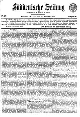 Süddeutsche Zeitung. Morgenblatt (Süddeutsche Zeitung) Donnerstag 17. September 1863