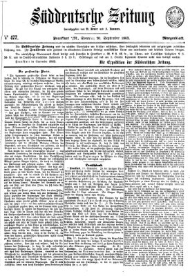 Süddeutsche Zeitung. Morgenblatt (Süddeutsche Zeitung) Sonntag 20. September 1863