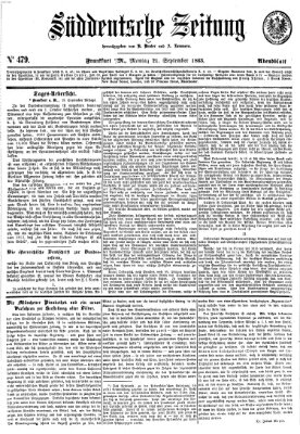 Süddeutsche Zeitung. Morgenblatt (Süddeutsche Zeitung) Montag 21. September 1863