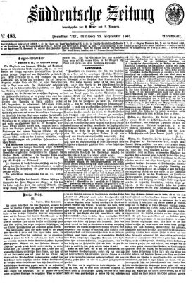 Süddeutsche Zeitung. Morgenblatt (Süddeutsche Zeitung) Mittwoch 23. September 1863