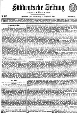 Süddeutsche Zeitung. Morgenblatt (Süddeutsche Zeitung) Donnerstag 24. September 1863